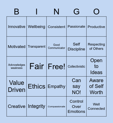 AUTHENTIC LEADERSHIP BINGO! Bingo Card