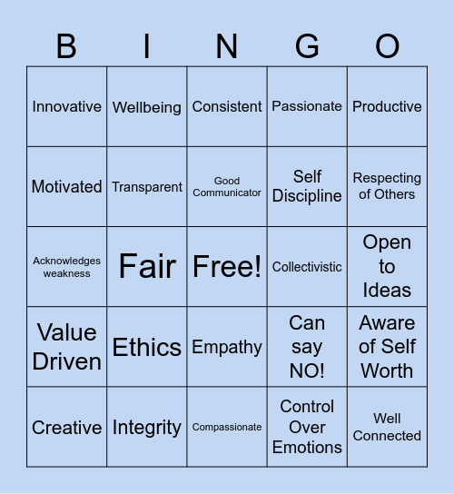 AUTHENTIC LEADERSHIP BINGO! Bingo Card