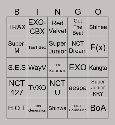 TAJ01KMJ Bingo Card