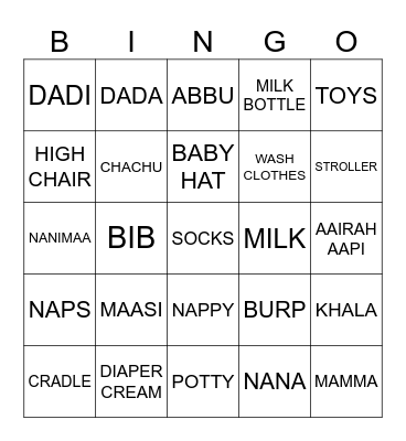 I am in charge now! Bingo Card
