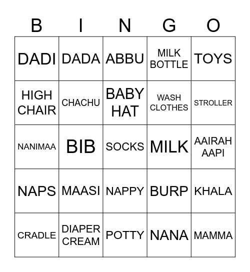 I am in charge now! Bingo Card
