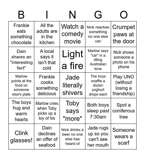Bundanoon Bingo Card