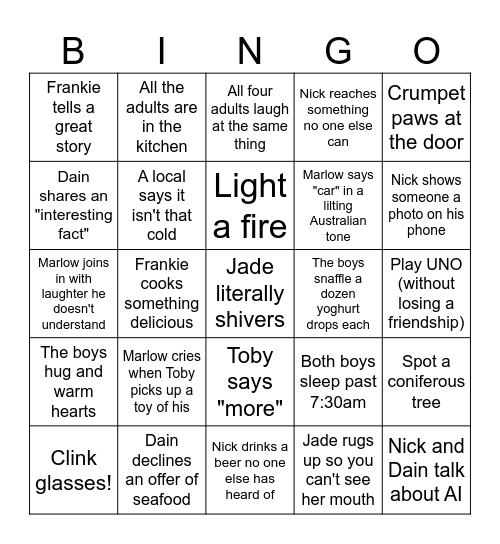 Bundanoon Bingo Bonanza Bingo Card