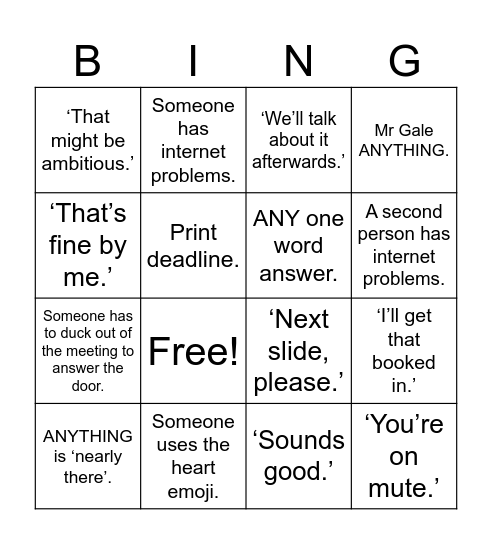 Classic Rhino Readers Bingo Card