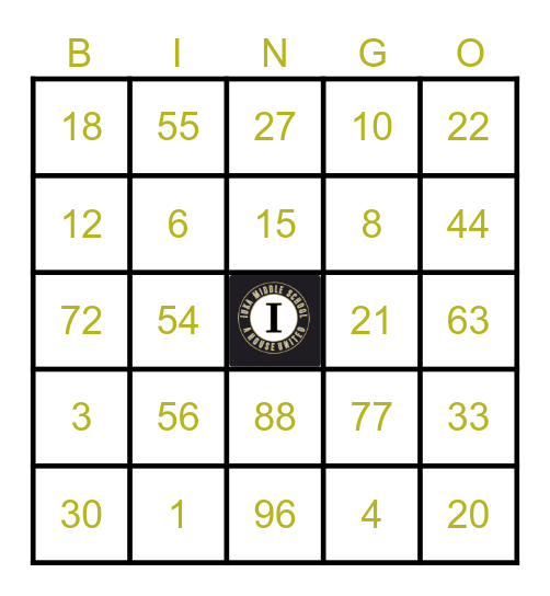 IMS Multiplication Bingo Card