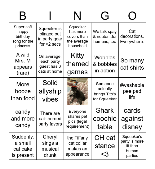 Squeeker's Bingo Card