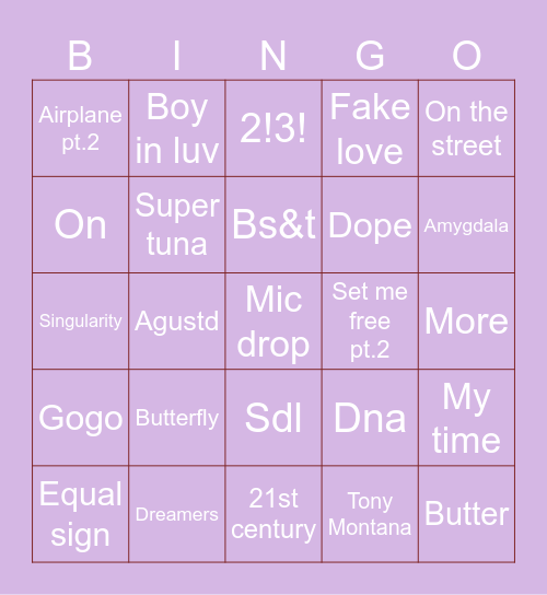 MiniminizzLover 😈💗 Bingo Card