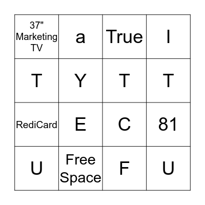 Brand Engagement Bingo Card