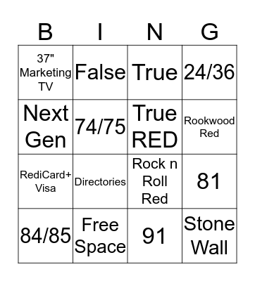 Brand Engagement Bingo Card