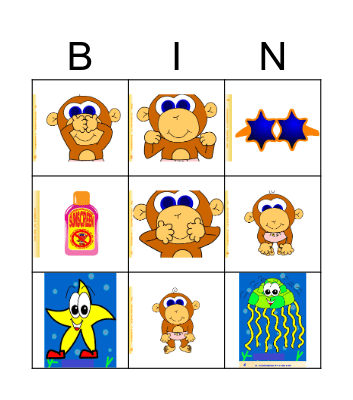 Body Clothes Under the Sea Bingo Card