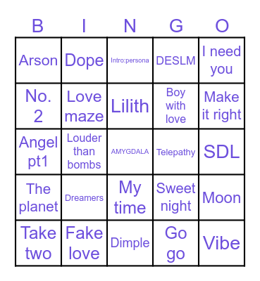 Sukanya15729170 Bingo Card