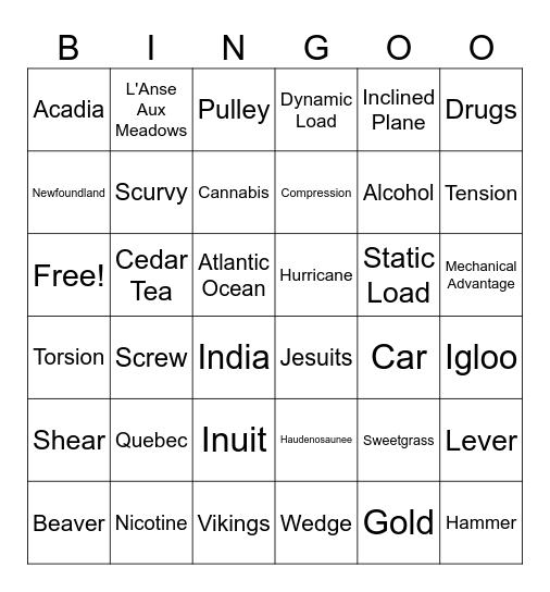 Bingo - All Subjects Bingo Card