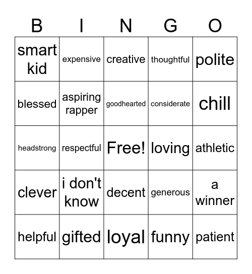 Who Are We? Bingo Card