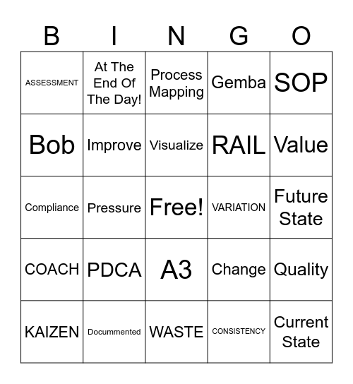 LEAN 2 -  BINGO Card