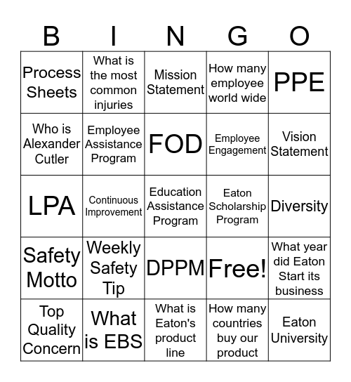 NIGHT SHIFT Bingo Card