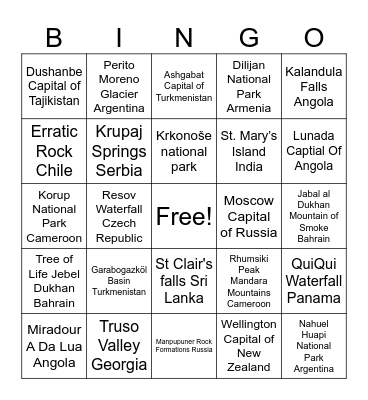 International Bingo Card