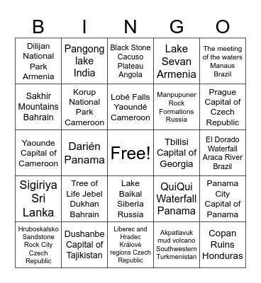 International Bingo Card