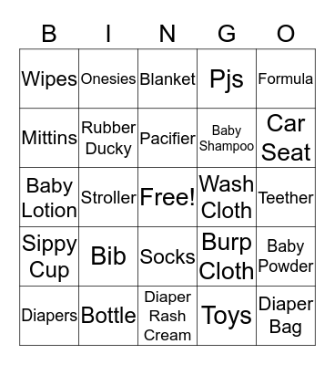 Little Man Bingo Card