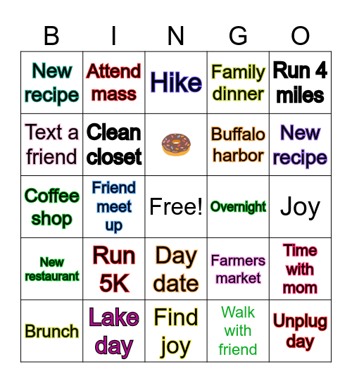 JULY Bingo Card