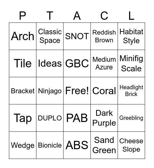 LEGO LINGO BINGO Card