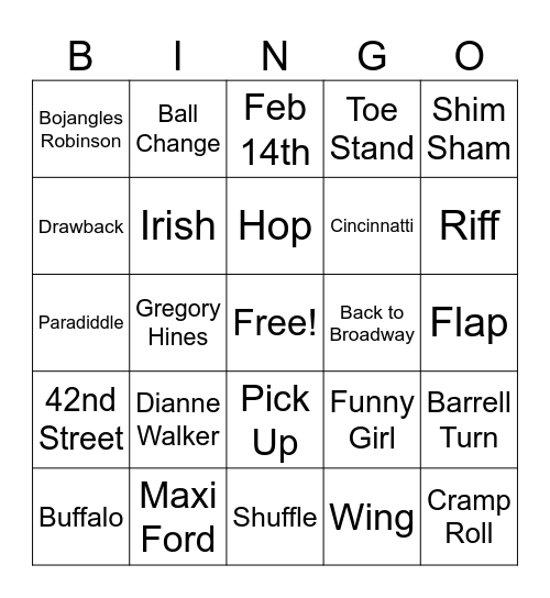 Tap Bingo 2.0! Bingo Card