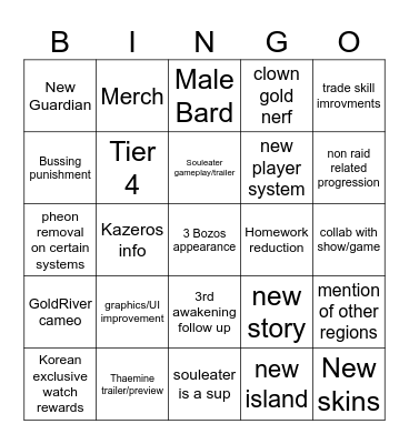 Summer LOAON Bingo Card
