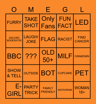 OMEGLE EXPEDITIONS Bingo Card