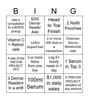 'Get That June Bonus' Bingo Card