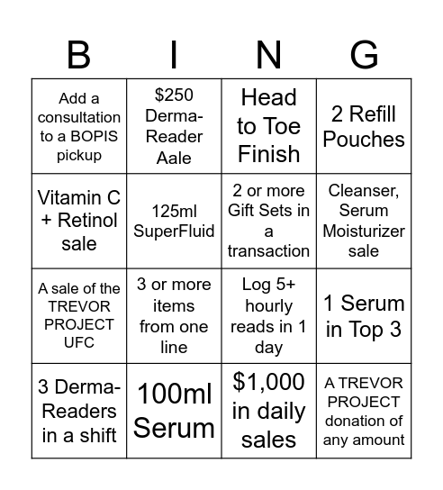 'Get That June Bonus' Bingo Card