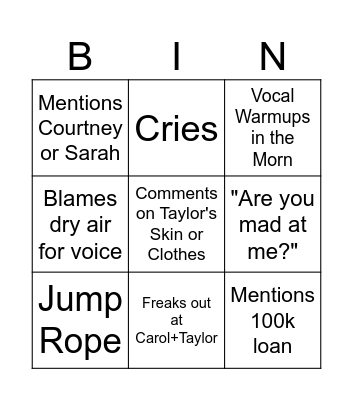 Rishi Bingo Card