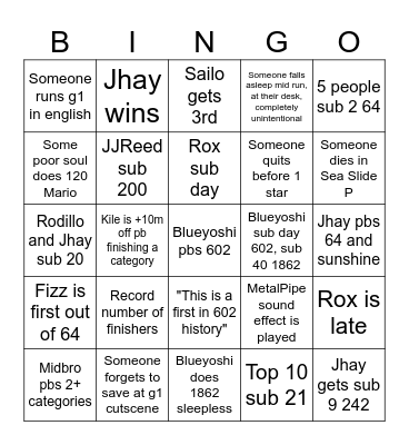 Summer 2023 602 Bingo Card