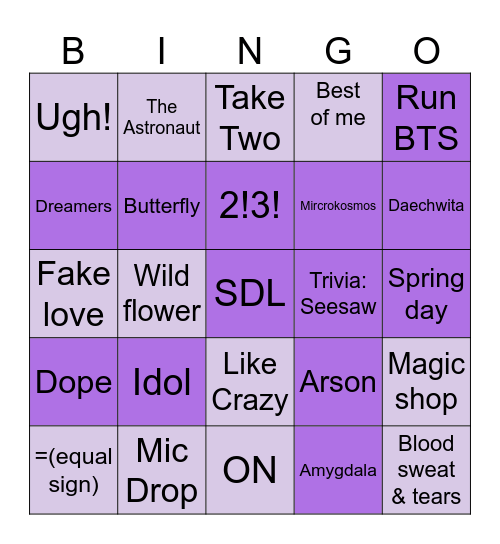 Festa Blackout Bingo Card