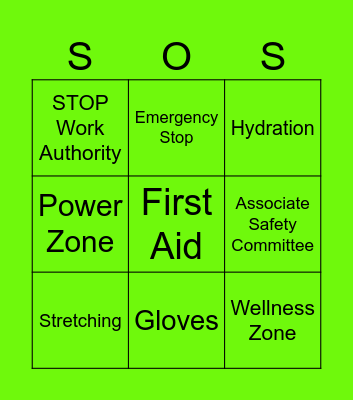 Summer Of Safety Bingo Card