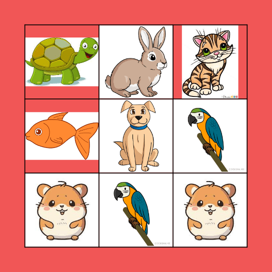 PETS! Bingo Card