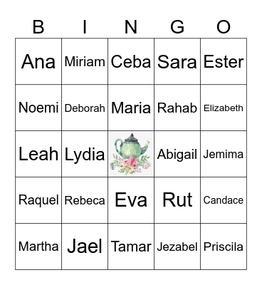 Mujeres en la biblia Bingo Card