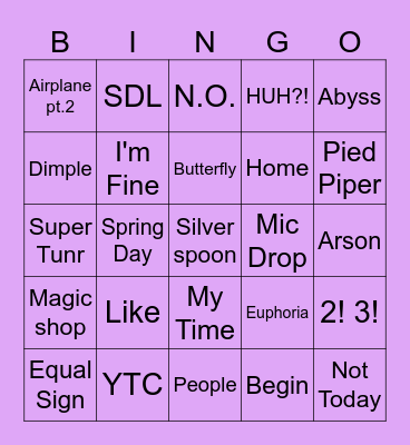@RawindyaK Bingo Card