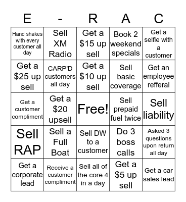 ERAC Bingo Card