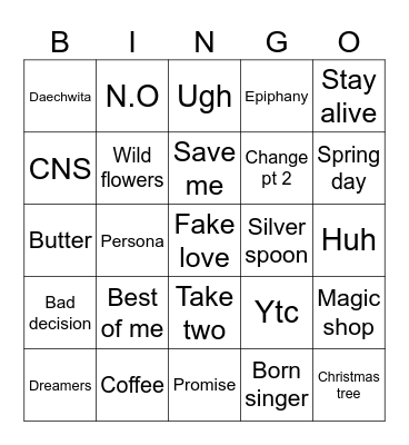 Kookie970327 Bingo Card