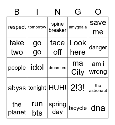 bts bingo Card