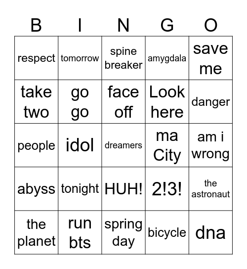 bts bingo Card