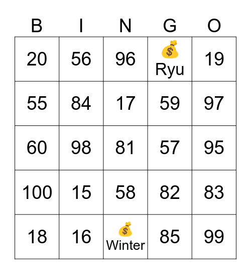 🦋ⁿⁱⁿᵍⁿⁱⁿᵍ Bingo Card