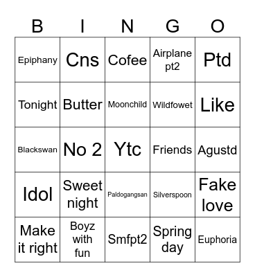 Hopewritehere Bingo Card