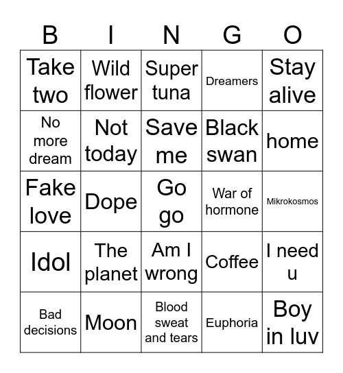 @itzmekaanj Bingo Card