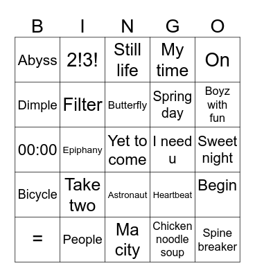 @heesomin Bingo Card