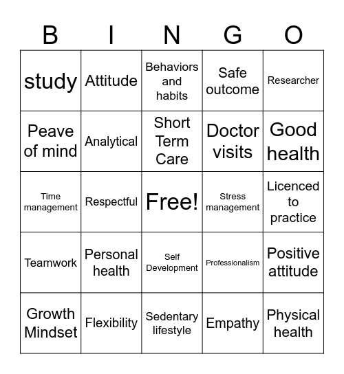 Health Care Success Strategies Bingo Card