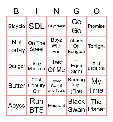 Naho⁷ 💜 Bingo Card
