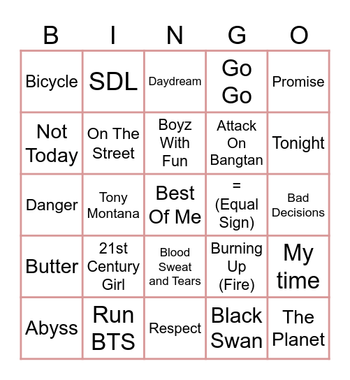 Naho⁷ 💜 Bingo Card