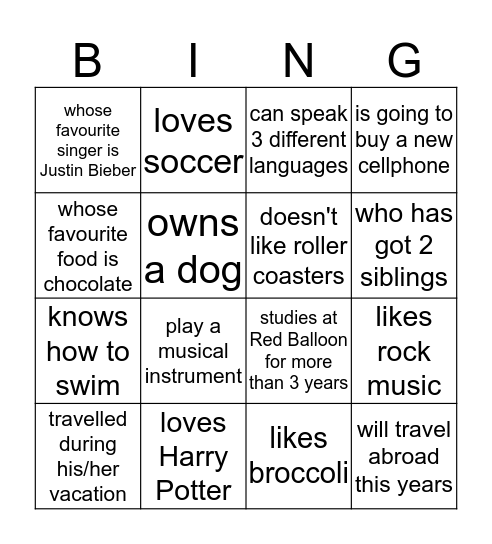 Bingo Card