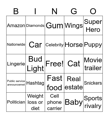 Commercial Bingo Card