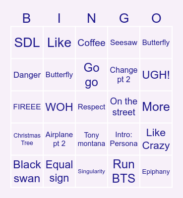@qtae95 bingo❗ Bingo Card